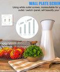130 Pack White Outlet Screws Set For Wall Plates And Switch Plates with 6-32 Thread displayed with decor items.