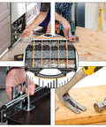 DIY Fastener Kit With Storage Box, 2000 Plus Pieces Galvanized Carbon Steel Nails, Wood Screws, For Home Projects, Picture Hanging