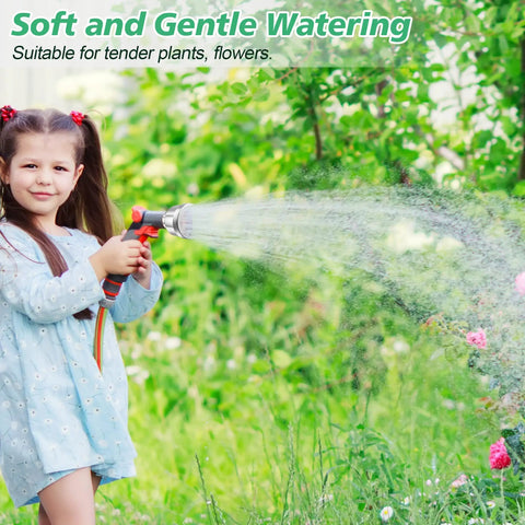 Child using Aluminum Three Quarter Inch Water Nozzle With 2000 Tiny Holes Delivers Gentle Mist And High Flow For Low-Pressure
