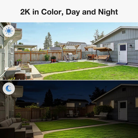 Dual Lens Solar Wireless Outdoor Security Cameras No Blind Spots With 2K Full HD Video And 360 Degree Pan Tilt Color Night Vision