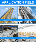 Application fields showcasing use of 24 Inch Stainless Steel Butterfly Conveyor Belt Fastener in industrial and mining settings.