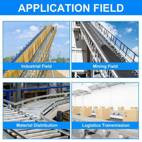 Application fields showcasing use of 24 Inch Stainless Steel Butterfly Conveyor Belt Fastener in industrial and mining settings.