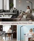 Adjustable Floor Lamp With Bendable Neck For Bedroom And Living Room, Full Spectrum Natural Sunlight LED Light in use
