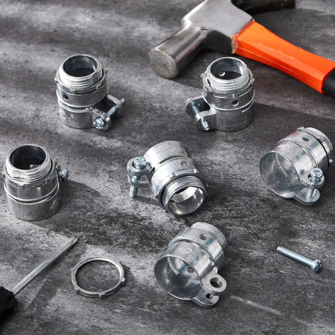 20 Pack Three Quarters Inch Squeeze Connectors For FMC Flexible Metal Conduit And EMT Electrical Conduit Fittings Indoor Use