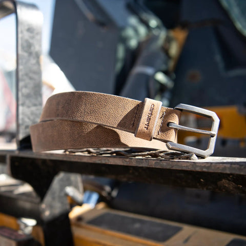 Men's Real Full Grain Saddle Leather Belt Dark Brown Size 40 Heavy Duty Waist Strap on equipment surface.