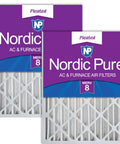 Pleated MERV 8 Air Filter 16x20x4 2 Pack With Actual Size 15.5 x 19.5 x 3.63 for HVAC systems, Nordic Pure packaging