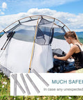 Tent Pole Repair Sleeves Set 14mm Inner Diameter, Spare Repair Tube Kit showcased beside a tent in outdoor setting.
