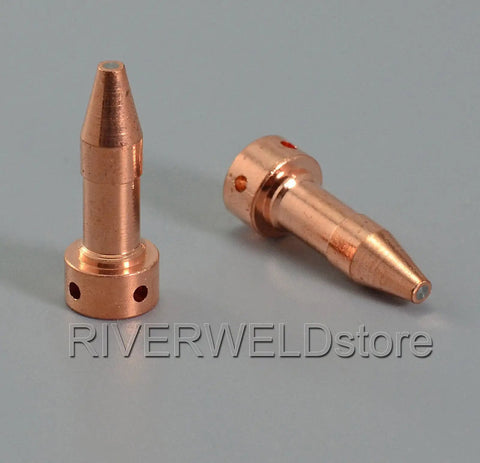Pro Grade Plasma Cutter Torch Consumables Kit For PT 23 And PT 27 featuring copper electrodes side view