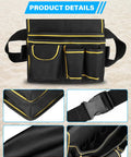 Close-up details of finds bag from Stainless Steel Metal Detecting Shovel Kit With Foldable Beach Sand Scoop And Finds Bag