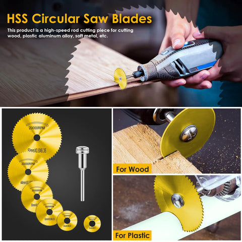 Gold Cutting Wheel Set For Rotary Tools With HSS Circular Saw Blades Resin Cutting Discs And Diamond Cutting Wheels Ideal For Metal Plastic Cuts DIY Projects And Small Shop Upgrades