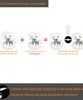 Diagram showing Warm White LED Globe String Lights For Indoor Decor Create Cozy Vibes With Tiny Glass Orbs connectivity options