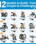12 In 1 Solar Robot Building Kit with different robot models for kids and teens aged 8 to 13