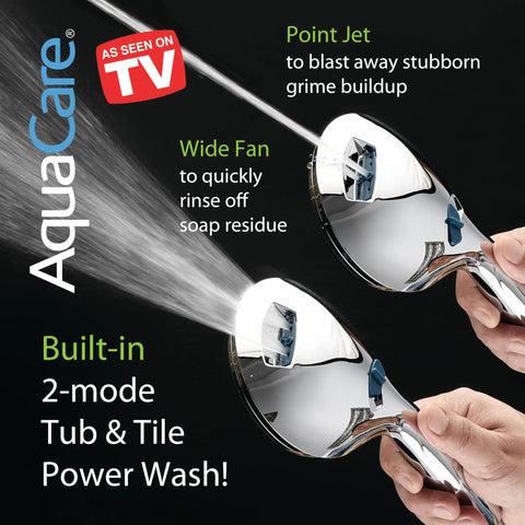 High Pressure Shower Head Combo With Rain And Handheld Modes Anti Clog Nozzles Extra Long Six Foot Hose Chrome Power Wash