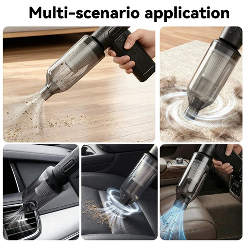 Two In One Air Duster And Mini Vacuum With 4000mAh Battery Brushless Motor 8000Pa Suction And 120MPH Thrust Car And Computer Cleaning in use
