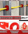 100 Pack Red Plastic Bushings For 2x4 Inch Metal Studs Grommet Protector With Stud No Fuss Rustproof And Corrosion Resistant Protect Wire Insulation From Sharp Edges And Smooth Wire Pulling in metal studs