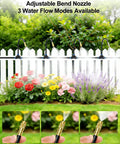 5/16 Inch Drip Irrigation Kit 100ft High Flow Garden Watering System with 16 bendable 360 degree brass misting nozzles in use