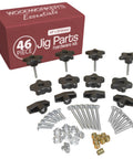 46 Piece T Track Bolts And Knobs Kit With 1/4-20 Bolts And Threaded Knobs For Woodworking Includes T Nuts And Inserts, packaging view