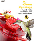 Three Pack Circular Hanging Hummingbird Feeders For Outdoors 3 Oz Mini Hummingbird Feeders With Silicone Ports Bee Proof 360 Degree Perch Ring