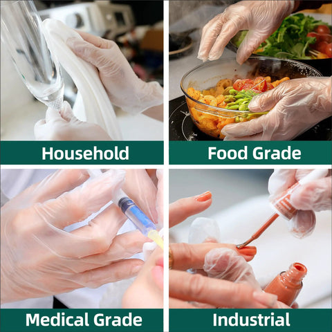 Vinyl Disposable Exam Gloves Clear 4 Mil Powder Free Latex Free Medical Food Safe For Cooking Cleaning Home Use 100 Pcs Small Size