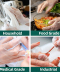 Vinyl Disposable Exam Gloves Clear 4 Mil Powder Free Latex Free Food Safe For Medical Kitchen Cleaning Use XL 100 Count Pack