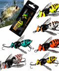 Bionic Wasp Topwater Lure for Freshwater and Saltwater, Floating Hard Bait With Carbon Steel Treble Hooks No 12 in a 6-pack