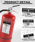 Fire extinguisher with inspection tag kit, showing 25 Pack Fire Extinguisher Inspection Tags With Waterproof Plastic Covers, aluminum tags, wire seals
