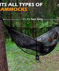 Extra Large Hammock Bug Net With Double Sided Zipper 11.15 Ft Long By 5 Ft Wide fits double hammock in forest