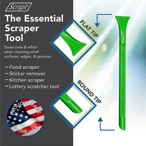 Wide Blade No Scratch Plastic Scraper Tool 3 Pack For Removing Food, Labels, Stickers, Paint, And Grease, Easy To Hold, Reaches Tight Spaces And Crevices, A Versatile Multi Use Scraper For Home And Auto Detailing