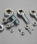 POSB8L 1/2 Inch Male Rod End Bearing With 1/2-20 UNF Left Hand Thread Includes Jam Nuts 2 Pack, shown with jam nuts