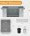 Outdoor WiFi Enclosure Weatherproof Locking Box For Router And Switch Plastic Waterproof Enclosure dimensions and components shown