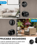 4 Pack Front Door Lock Set in Matte Black With Deadbolt and Door Knob, Keyed Alike Single Cylinder Lockset on door