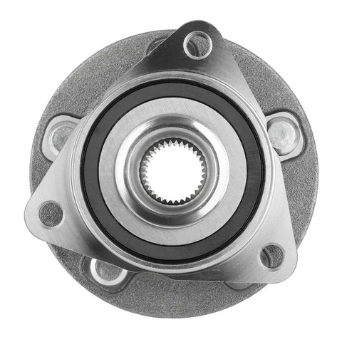 Front Left Wheel Bearing Hub Assembly For 2016 2019 Chevrolet Cruze Volt 2017 2023 Bolt EV Euv top view showing flange and detailed design.