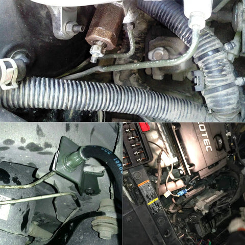5/16 Inch Brake Line Tubing Kit, 25 Ft PVF Coated Steel Tube Roll installed in vehicle engine bay