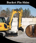 Eight Pack 50mm Excavator Bucket Pin Shim Kit Detachable for Excavator and Skid Steer 3mm thick in use on construction site