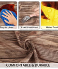 Sunflower Themed 6Ft Picnic Table Cover With Elastic Bench Covers Waterproof Fitted Tablecloths Wood Grain close-up features