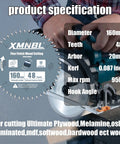 160mm track saw blade with 48 teeth thin kerf durable carbide tips for long life replacement six and a half inch twenty arbor