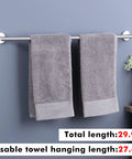 30 Inch Stainless Steel Towel Bar For Bathroom Wall Mount, SUS304 Rust Proof Brushed Finish, with towels hanging