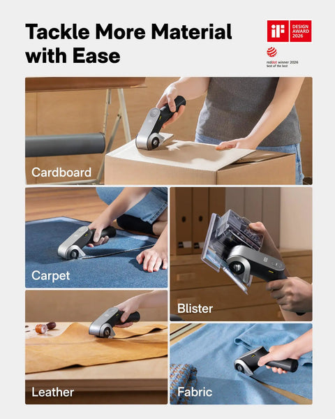 EdgeFlow Cordless Electric Scissors For Cardboard Fabric Carpet And Leather DIY Projects With Dual Mode Operation