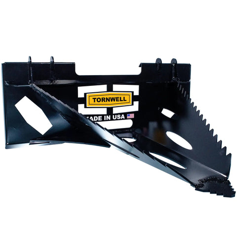 Industrial Grade Stump Bucket Attachment For Skid Steer With Serrated Edge And AR400 Tip Heavy Duty Root Grapple