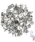 Heavy Duty L Shaped Shelf Pegs 40 Piece Set with holes, 1/4 inch diameter, durable non slip clamps for kitchen bookcase and closet furniture.