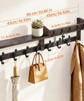 Rock Solid Wall Mounted Coat Rack With Storage Shelf Featuring 13 Heavy Duty Hooks For Seamless Entryway Organization And Quick Home Access With Zero Assembly Hassle displaying shelf, hooks, and accessories.