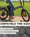 Beefy 14x2.125 Inner Tube For 14 Inch Scooter Tires Thickened Butyl Heavy Duty Replacement With 45 Degree Angled Valve Stem 2 Pack Fits Popular Electric Scooters shown with bicycle and compatibility list