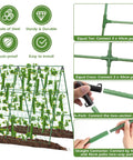 Diagram of Yard-Ready Adjustable A-Frame Garden Trellis For Cucumbers And Other Climbing Plants with connectors and net setup.