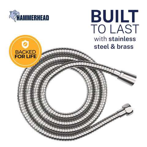 Ultra Flexible Metal Shower Hose 72 Inch Chrome Stainless Steel With Silicone Core Kink Free Replacement Hose Coiled View