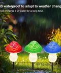 Warm White Mini Solar Mushroom Lights For Outdoor Garden Pathway Waterproof Flexible Copper Wire String Lights glowing