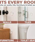 Clear Silicone Door Knob Wall Protectors 2 Inch Flat Profile Self Adhesive Bumpers on walls, furniture, tiles, and toilet seats.