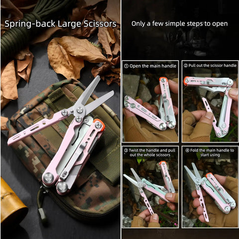 18 In 1 Survival Multi Tool Pliers With Safety Lock And Pocket Clip 5Cr15MoV Stainless Steel EDC Kit with large scissors
