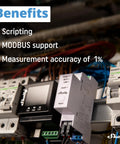 Heavy Duty 3 Phase Smart Energy Meter Slick Setup For Precise Two Way Power Tracking Din Rail Mount close-up of benefits features