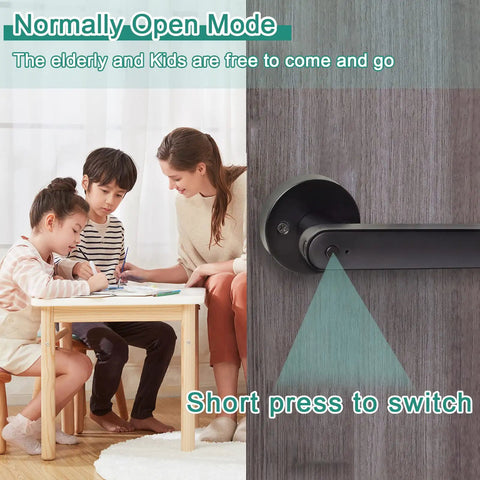 Smart Fingerprint Door Lock With Keyless Entry Auto Lock And Passage Mode Biometric Thumbprint Door Knob shown half-open.