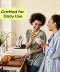 Top Shelf Wooden Cutting Boards For Kitchen Meal Prep And Serving With Deep Juice Groove And Sturdy Handles Real Deal Charcuterie Serving Tray And Tough Butcher Block For Steak Slicing And Daily Cooking Three Piece Set in use in kitchen with vibrant fruits.